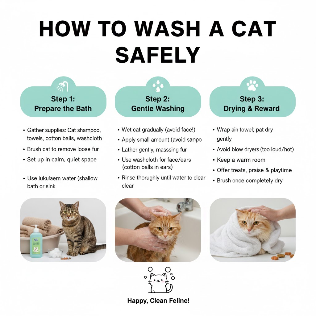 How to Wash a Cat Safely